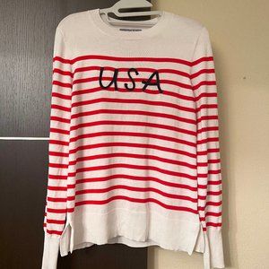 Preppy Nautical USA Striped Sweater